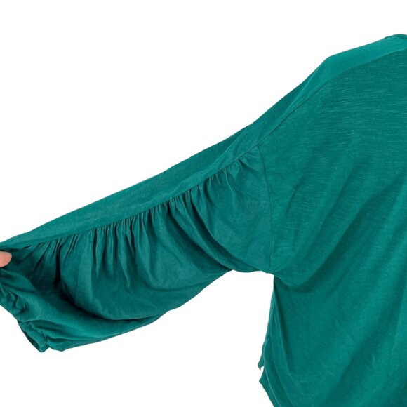 Dolan Anthropologie Button-Down Puff Sleeve Blouse Green Size Small - Picture 6 of 12